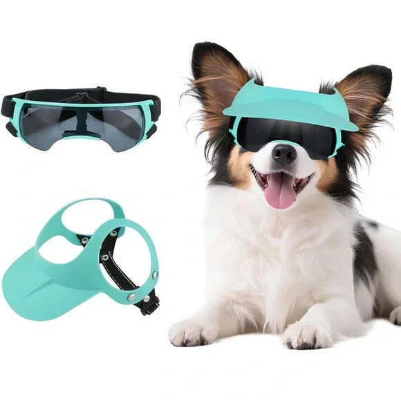 Small Dog Hat and Goggles Set Adjustable Sun Hat UV Protection Puppy Sunglasses - Picture 1 of 11